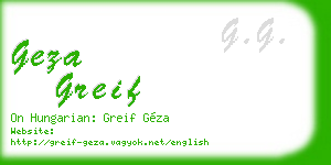 geza greif business card